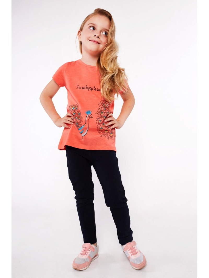 Bluza fete coral cu paun NDZ8195 - Magazin online - Boutique